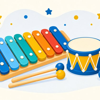 Musikalische Früherziehung – Xylophon, Trommel und Rassel